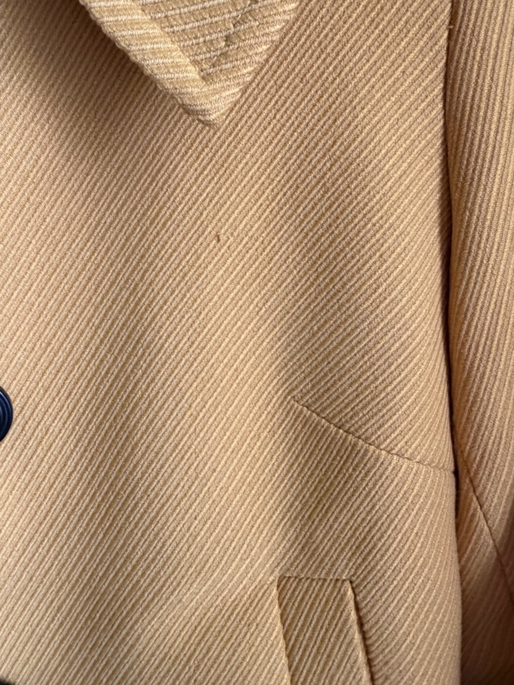 Laura Petites Cropped Peacoat Jacket in Mustard - Picture 8 of 12